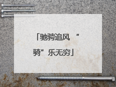 驰骋追风 “骑”乐无穷
