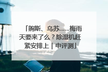 齁斯、乌苏……梅雨天要来了么？除湿机赶紧安排上｜申评测