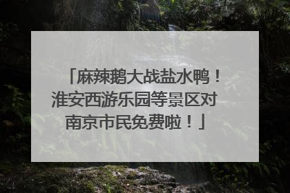 麻辣鹅大战盐水鸭！淮安西游乐园等景区对南京市民免费啦！