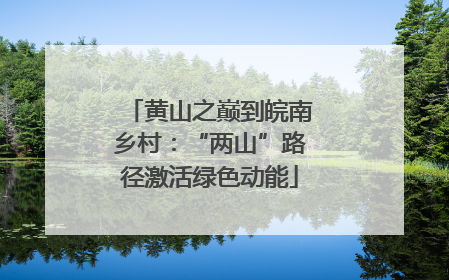 黄山之巅到皖南乡村：“两山”路径激活绿色动能