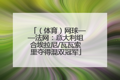 （体育）网球——法网：意大利组合埃拉尼/瓦瓦索里夺得混双冠军