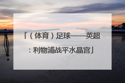 （体育）足球——英超：利物浦战平水晶宫