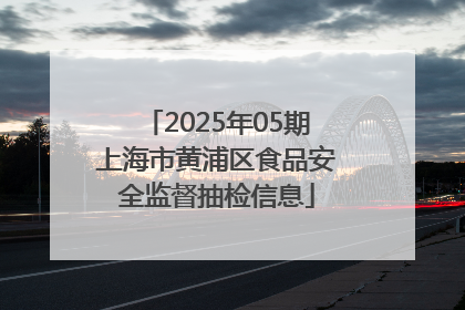 2025年05期上海市黄浦区食品安全监督抽检信息