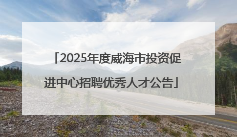 2025年度威海市投资促进中心招聘优秀人才公告