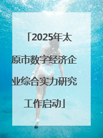 2025年太原市数字经济企业综合实力研究工作启动