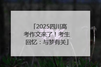 2025四川高考作文来了！考生回忆：与梦有关