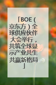 BOE（京东方）全球供应伙伴大会举行，共筑全球显示产业共生共赢新格局