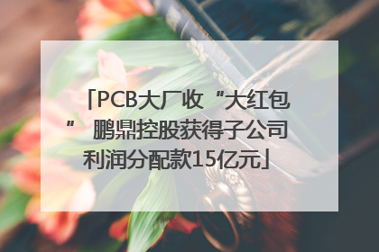PCB大厂收“大红包” 鹏鼎控股获得子公司利润分配款15亿元